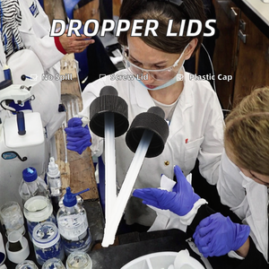 Capuchon à vis en plastique en stock avec fonction anti-fuite pour flacons compte-gouttes, col noir brillant, usage pharmaceutique - Product Image 4