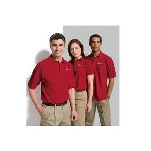 T-Shirt für Männer Frau rote Farbe Shirt Restaurant Personal Uniformen Damen neuesten Büro Uniform Design Stock Overs ized Office