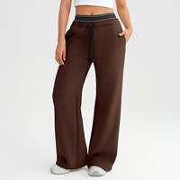 Vractive En gros Pantalon de jogging molletonné pour femme, coupe droite, double taille, décontracté, pour le sport et le streetwear