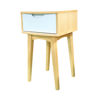 Table de chevet en bois durable certifiée, style traditionnel minimaliste, 1 tiroir, en pin, mobilier de chambre, bois d'hévéa, origine Vietnam