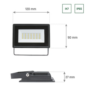 โปรเจคเตอร์ LED สำหรับภายนอกอาคาร Noctis Lux สีดำ 20W 3000K IP65 (Spectrum SLI029071WW_PW) - Product Image 3