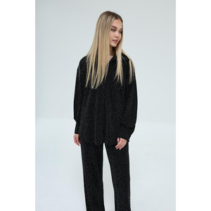 Camicia Oversize da donna ricamata in pietra e pantaloni Palazzo completo comodo ed elegante - Product Image 2