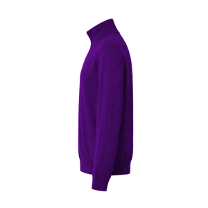 Wholesale 100% Cotton <b>Men's</b> Stand Collar Zip Knit <b>Cardigan</b> Breathable Quick Dry Solid Winter Sweater Anti-Pilling OEM ODM - Product Image 5