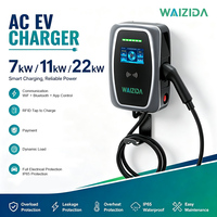 Chargeur de voiture électrique mural 22 kW, station de recharge domestique, prise de type 2