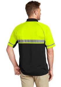 Hi Vis Reflective Safety Work Polos Hombres Ropa DE TRABAJO Fluorescente Amarillo Cinta reflectante Riding Traffic Custom Polo T Shirt - Product Image 3