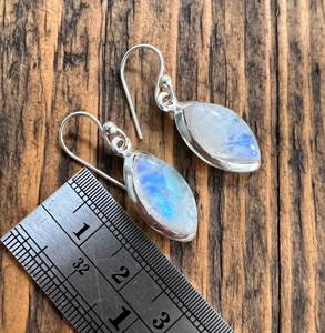 925 Sterling Silver Boho Style Rainbow Moonstone Gemstone Earrings Handmade Jewelry for Party Women's Gift - Product Image 4