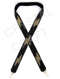 Customizable <b>White</b> Gold Seed Bead Bag Straps Fashion Accessories with Custom Shape and Design Beaded <b>Purse</b> Strap - Product Image 3