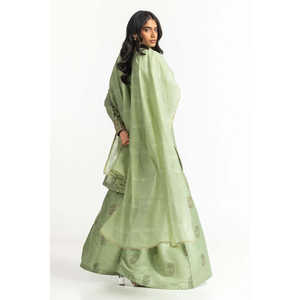 Dupatta ethnique en coton orné de Zari IPD-44661 – Châle chic au design indien complexe - Product Image 2