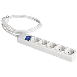 Presa multipla bianca con interruttore 3680W 5 prese cavo 5m 250V 16A (Solera 8055IL) - Product Image 1