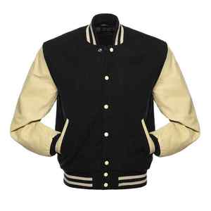 Veste de baseball pour homme, streetwear personnalisé, prix d'usine, 100% polyester, manches longues, col montant, hiver - Product Image 1