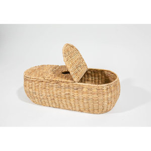 Panier tissé décoratif en jacinthe d'eau - Product Image 4