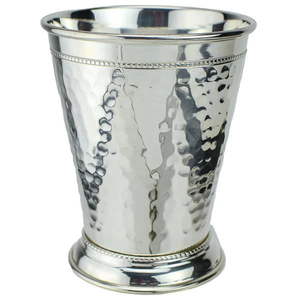 Venta al por mayor 10 oz Kentucky Derby Silver Mint Julep Cups Vendedor superior Accesorio con tapa de asa para Mojito Factory Direct From India - Product Image 6
