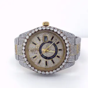 Best Quality Factory Direct Price Wholesale Supplier of Ice Crushed Luxury Collection Antique Moisannite Diamond Watch for Men