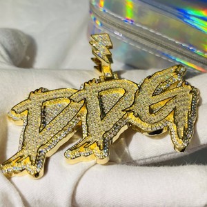 RB GEMS Unisex de alta calidad personalizado VVS Moissanite 3D inicial colgante plata Hip-hop anillos de diamantes para hombres y mujeres - Product Image 4