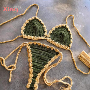 Conjunto de Bikini de Dos Piezas Transpirable de Spandex/Algodón con Cuello en V para Mujer - Product Image 1