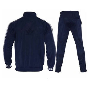 Conjunto Deportivo Azul Marino para Hombre con Chaqueta de Cuello Alto y Pantalones Jogger con Bolsillos Laterales, Transpirable, de Poliéster - Product Image 2