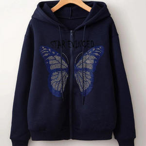 Custom Logo Cotton Polyester Blend Digital Printing Eco-Friendly Cropped Acid Wash Distressed Sun Faded Zip Vintage Hoodie Men - Product Image 1