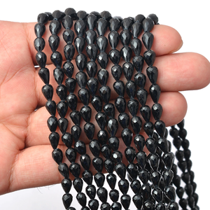 AAA+ Black <b>Tourmaline</b> 6x4mm-6x9mm Gemstone Faceted Teardrop Briolette Beads Natural <b>Tourmaline</b> Straight Drill Beads For <b>Jewelry</b> - Product Image 5