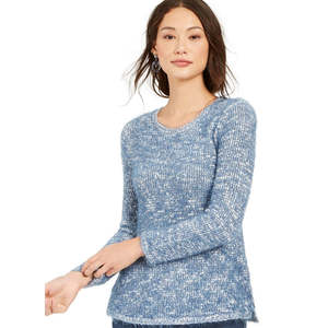 Maglione da Donna Style & Co Casual Blu Navy Effetto Ciglia, Taglia Piccola per l'Autunno - Product Image 2