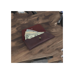 กระเป๋าใส่เงินหนังแท้สีน้ำตาลพรีเมียม |   กระเป๋าใส่เงินแบบคลัทช์สไตล์เรโทรสำหรับผู้ชายผู้หญิง ดีไซน์ทันสมัย ทนทาน - Product Image 1