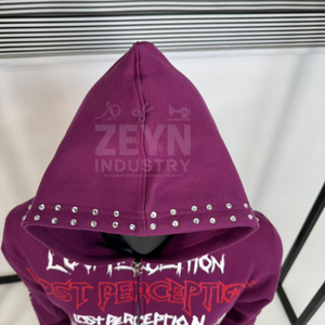 Sweat-shirts personnalisés pour hommes, brodés et imprimés, design tendance avec patchwork en strass, streetwear, pull en coton, haute qualité, imperméable, OEM - Product Image 5