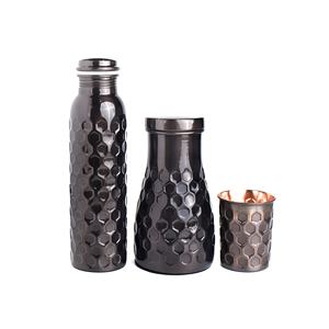 Récipient d'eau de cuisine en cuivre pur 950ml fabriqué à la main en diamant noir verres en vrac de taille standard - Product Image 2