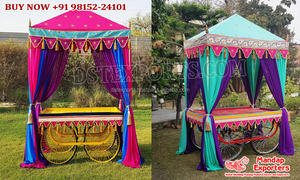 <b>Marvelous</b> Banquet Hall Food Stall Decoration Unique Outdoor Mehndi Decor Rehri Stall Vibrant Wedding Decoration Colorful <b>Props</b> - Product Image 2