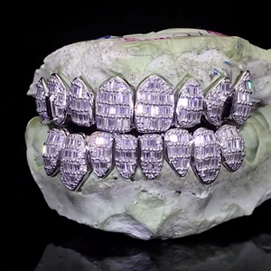 ห่วงโซ่ทองคำขาวสำหรับผู้ชายโลหะเงิน925สไตล์ฮิปฮอป - Product Image 4