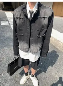 Vestes en jean rétro vintage modernes pour hommes et femmes, col montant, style décontracté avec une touche tendance, imperméables et respirantes - Product Image 6