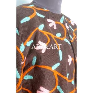 Chaqueta Acolchada con Bordado Floral, Botones, Forro de Algodón, Hecha a Mano, Estilo Ecológico de Secado Rápido para Otoño e Invierno, Ideal para Fiestas - Product Image 3