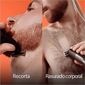 Recortadora de Barba Eléctrica para Hombre con Doble Cuchilla, Función de Seguridad, Cabezal Flexible, Lámina Bidireccional 4D y Lámina de Repuesto para Afeitadora Facial - Product Image 3