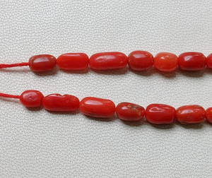Hebra de 16 pulgadas, 100% cuentas de piedras preciosas de coral italiano natural, cuentas de coral rojo de alta calidad, cuentas de forma ovalada de coral rojo - Product Image 3
