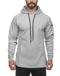 Venta al por mayor de fábrica de los hombres de nueva moda personalizada Regular Fit Pullover Hoodie Hip Hop estilo bordado Logo Puff mangas sólido - Product Image 1