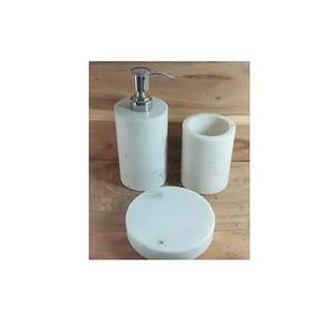 Marble 8pcs <b>Bathroom</b> <b>Accessories</b> <b>Sets</b> Square White Soap and Shompoo Bottle Dispenser <b>Set</b> for <b>Bathroom</b> Supplies - Product Image 2