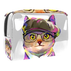 Sacs cosmétiques imperméables Sacs de maquillage irisés à paillettes en PVC avec poignée Sac portable à fermeture éclair - Product Image 2