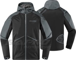 Veste Softshell d'hiver tactique pour homme Sapro, style motard, avec capuche, 6 poches zippées, imperméable et coupe-vent, vente en gros - Product Image 4