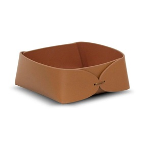 Small Desk Tray <b>Folding</b> Leather <b>Storage</b> <b>Box</b> Classic Eco-Friendly Customized Desktop Pen Holder Makeup Organizer - Product Image 2