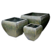 Lot de 3 pots de fleurs ronds en céramique du Vietnam avec nouveau design HG 14-1235/3 Garden Home Decoration Wedding Floor Usage