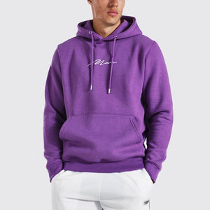 Sudadera con capucha de algodón morado de alta calidad OEM con etiqueta personalizada con bordado suelto Sudaderas de invierno Por Mayor Pastel - Product Image 1