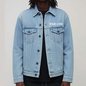 Veste en jean bleu clair pour homme, tissu respirant, grammage lourd, manches longues, boutonnée, légère, meilleur prix. - Product Image 1