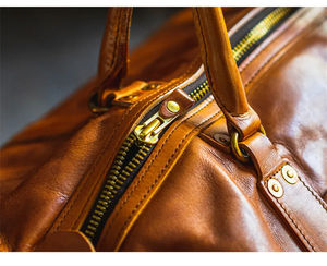 กระเป๋าหนังทรงดัฟเฟิลสำหรับเดินทางไปยิมกระเป๋าหนังกระเป๋าเดินทางสำหรับผู้ชาย - Product Image 5