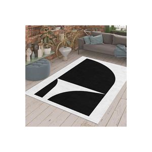 Ensemble de tapis imprimé numérique dessin triangle abstrait noir - Product Image 3