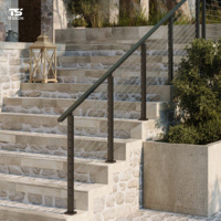 Manchons de protection modernes noirs en acier inoxydable pour kit de garde-corps de câble de pont de balcon et d'escalier avec CNC