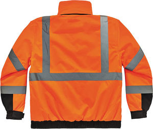 Chaqueta reflectante de alta visibilidad para hombre, Cazadora Bomber de invierno con forro polar y cremallera, chaquetas reflectantes, chaqueta de seguridad con capucha desmontable - Product Image 2