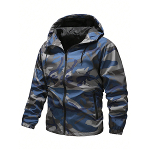 Veste de sport à capuche imprimé camouflage pour homme Style boyfriend Sport Streetwear avec fermeture à glissière Service d'hiver OEM - Product Image 1