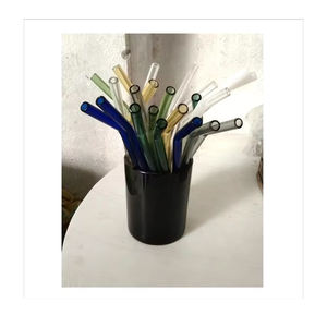 Pajitas coloridas hechas de vidrio con material de calidad alimentaria 100% Compre pajitas de vidrio reutilizables a bajo precio - Product Image 2