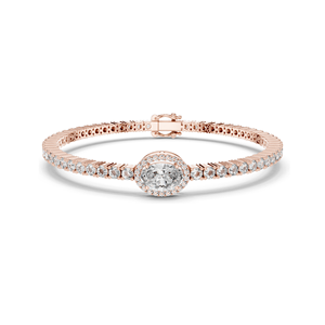 2.31 CT Lab Diamond Tennis <b>Bangle</b> <b>Bracelet</b> Round Brilliant Cut 10KT, 14KT, 18KT Gold & 925 Silver Rose, Yellow, White - Product Image 1