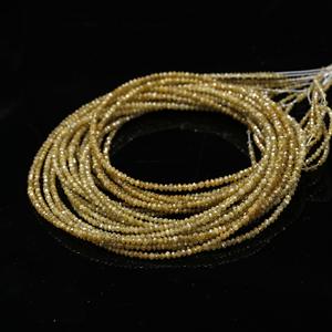 Venta caliente cuentas de diamantes amarillos naturales 1,8-2,4mm cuentas de diamantes amarillos hebra tierra minada diamante minimalista joyería cuentas regalo - Product Image 2