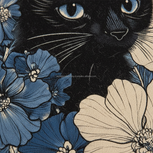 Camiseta Gris Vintage con Lavado Ácido para Hombre, Diseño Artístico de Gato en las Flores, Talla Grande, Algodón Grueso de Secado Rápido, Logotipo Personalizado OEM - Product Image 5