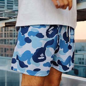 กางเกงขาสั้นตาข่ายคุณภาพสูงสำหรับผู้ชายกางเกงครอปพอดีกับกระเป๋าสองข้างผ้าฝ้าย100% สำหรับบาสเก็ตบอล - Product Image 2